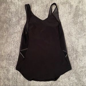 Lululemon Black sheer/cutout tank